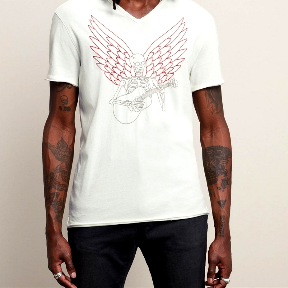 John Varvatos winged skeleton t-shirt